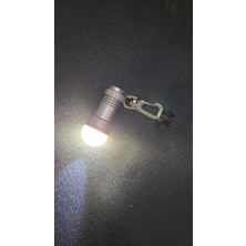 Es Dekor Metal Silikon Uçlu Anahtarlık Işıklı Fener Saat Pilli 10X2CM 1 Adet Beyaz