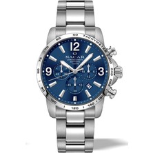 Nacar Safir Cam Spor Gümüş - Mavi Erkek Kol Saati NC08-29420706-ALSM