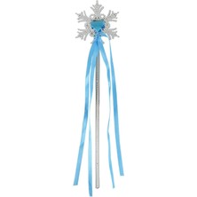 Colezium Kar Taneli Mavi Kalp Taşlı Saten Kurdeleli Karlar Ülkesi Elsa Asası Sopası 34 cm