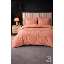 More Home  Lastikli Çarşaflı Çift Kişilik Nevresim Takımı Somon