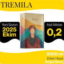 Livvy TREMILA Soğuk Sıkım Erken Hasat Natürel Sızma Zeytinyağı 3000 ml Özel Tasarım Teneke (2025 / 2026 Yeni Hasat) (Asit Miktarı 0.2)