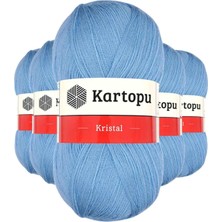 5 Adet Kristal Çift Katlı El Örgü Lif Ipi Bebe Mavi K540