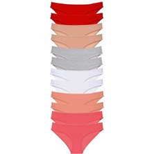 12 Adet Süper Eko Set Likralı Kadın Slip Külot Set 5