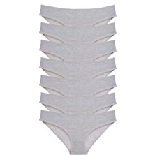 7 Adet Süper Eko Set Likralı Kadın Slip Külot Gri