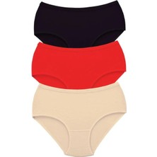 3 Adet Tutku Kadın Yüksek Bel Bato Kalın Lastik Külot S1