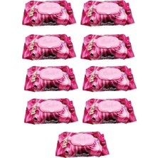 9 Paket Red Rose Islak Havlu Mendil 90 Adet Kapaklı Gül Kokulu