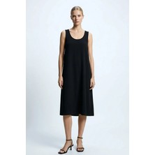 Cotenconcept A Kesim Rahat ve Dökümlü Kalın Askılı Elbise