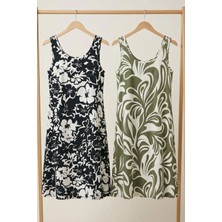 Cotenconcept 2 Adet A Kesim Rahat ve Dökümlü Kalın Askılı Elbise