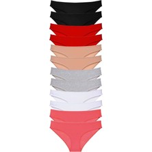 12 Adet Süper Eko Set Likralı Kadın Slip Külot Set 3