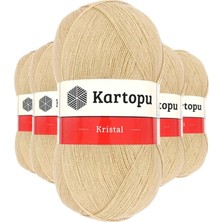 5 Adet Kristal Çift Katlı El Örgü Lif Ipi Sütlü Kahve K884