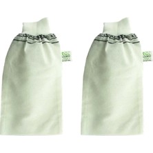 2 Adet Beyaz Banyo Hamam Kesesi Lastikli 25X17 cm