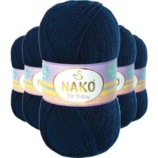 5 Adet Elite Baby El Örgü Ipi Tüylenmeyen Bebek Yünü Lacivert 10094