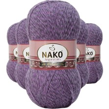 5 Adet Angora Lüks El Örgü Ipi Lila Muline 21360