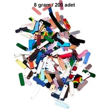 Karışık Renkler 15 x 5 mm Dantel Oya Yazma Halhal Abiye Lazer Kesim Pul 200 Adet / 8 Gram