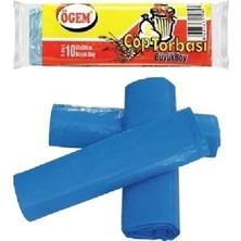 Büyük Boy Çöp Torbası 65 x 80 cm 10 Lu Rulo x 1 Paket = 10 Adet (Mavi)
