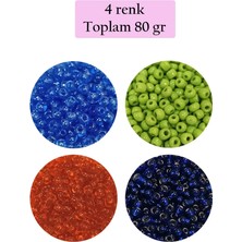 Dökme Cam Kum Boncuk (8/0) 3 mm - 4 Renk - Toplam 80 Gram - BNC421