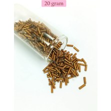 Uzun Boru Kesme Boncuk Çap 2mm Uzunluk 10 mm - 20 Gram - Koyu Altın - BNC226