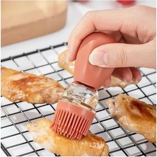 Hazneli Silikon Yağ Sos ve Yumurta Fırçası Yağ Fırçası Yağlık Silikon Fırçalı Yağdanlık ROYALEKS-İND687