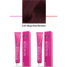 2 Li Set Premium 4.65 Akaju Kızıl Kestane - Kalıcı Krem Saç Boyası 2 x 50 G Tüp