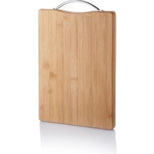 Metal Tutacaklı Lüx Bambu Kesme Tahtası 30CM X20CMX1.8CM