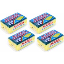 4 Adet Jumbo Boy Endüstriyel Çok Amaçlı Bulaşık Süngeri  13X8X4 cm