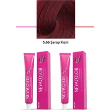 2 Li Set Premium 5.66 Şarap Kızılı - Kalıcı Krem Saç Boyası 2 x 50 G Tüp