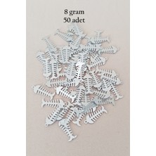 Esranın Dünyası Oya Abiye Bileklik Kolye Pleksi Metalik Plastik Pul Gümüş Renk 8 Gram 50 Adet - BNC529