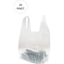 Şeffaf Atlet Poşet Küçük Boy 24X43 cm 20 Paket Takriben 6.000 Adet