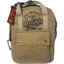 Old Cotton Cargo Kaliteli Tek Bölmeli Unisex Design Vintage Okul Gezi Günlük Sırt Çantası 28X37 cm