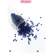 Dökme Cam Kum Boncuk (8/0) 3 mm - 60 Gram - Şeffaf Lacivert - BNC207