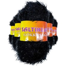 5 Adet Gökkuşağı El Örgü Ipi Yünü Siyah