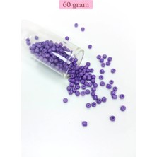 Dökme Cam Kum Boncuk Büyük Boy (6/0) 4 mm - 60 Gram - Mor - BNC116