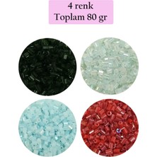 Kesme Cam Boncuk 2mm - 4 Renk - Toplam 80 Gram - BNC439