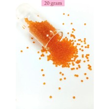 Dökme Cam Kum Boncuk (11/0) 2 mm - 20 Gram -  Şeffaf Turuncu - BNC016