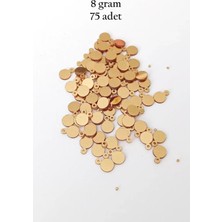 Oya Abiye Bileklik Kolye Pleksi Metalik Plastik Pul Altın Renk 8 Gram 75 Adet - BNC493