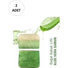 2 Adet Doğal Kabak Lifli Alovera Sabunu