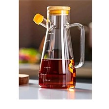 Salkım 900 ml Bambu Kapaklı Cam Yağdanlık ROYALEKS-CLKN-1800