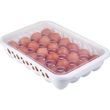 Yumurta Kapalı Saklama Kabı 24'lü Beyaz