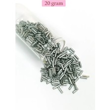 Uzun Boru Kesme Boncuk Çap 2mm Uzunluk 10 mm - 20 Gram - Desenli Gümüş - BNC244