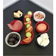 7 Parça Kahvaltı Seti Sosluk Iftariyelik Çerezlik Kırılmaz Melamin Çap 7 cm