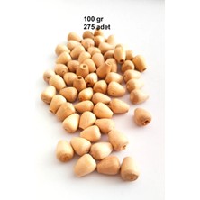 100 gr (275 Adet) Ahşap Boncuk 12 mm Boy x 10 mm En Doğal Ahşap Makrome El Işi Çanta