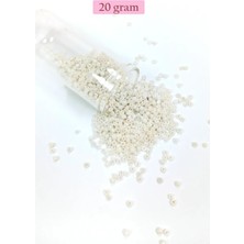 Dökme Cam Kum Boncuk (11/0) 2 mm - 20 Gram -  Parlak Beyaz - BNC030