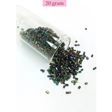 Kesme Cam Boncuk 2mm - 20 Gram - Parlak Alacalı -BNC304