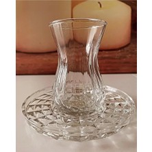 Alin Adela 6'lı Cam Çay Tabağı Çay Tabak Altlığı ROYALEKS-RYG8030