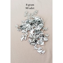 Oya Abiye Bileklik Kolye Pleksi Metalik Plastik Pul Gümüş Renk 8 Gram 90 Adet - BNC503
