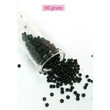 Dökme Cam Kum Boncuk (8/0) 3 mm - 60 Gram - Parlak Siyah - BNC211