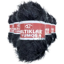 5 Adet Yumoş Sakallı El Örgü Ipi Yünü Siyah