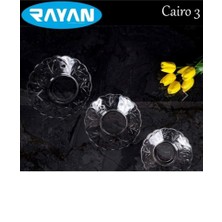 6'lı Cam Tabak Güneş Yıldız Gül 3 Model ROYALEKS-G-405