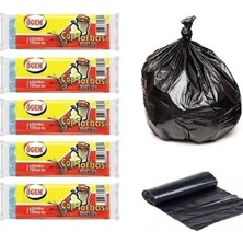 Ögem Büyük Boy Çöp Poşeti 65X80 cm 50 Lt 10'lu Rulo 5 Paket Siyah