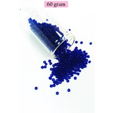 Dökme Cam Kum Boncuk (11/0) 2 mm - 60 Gram -  Kral Mavi - BNC036